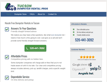 Tablet Screenshot of dumpsterrentaltucson.org